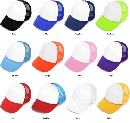 Black Blue Navy Blue Lime Green Light Blue Orange Pink Purple Red Red/Blue White Yellow