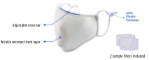 Adjustable nose bar Wrinkle resistant front layer 2 sample filters included