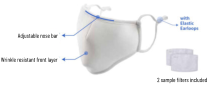 Adjustable nose bar Wrinkle resistant front layer 2 sample filters included