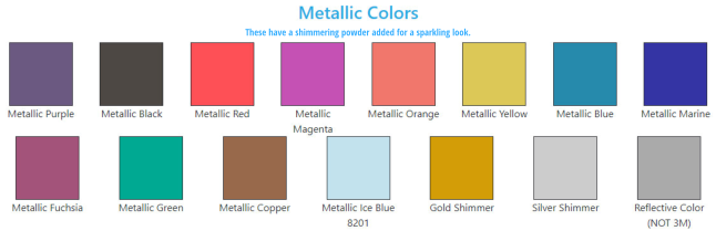 These have a shimmering powder added for a sparkling look.