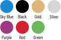 Sky Blue Black Gold Purple Red Green Silver