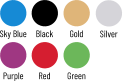 Sky Blue Black Gold Purple Red Green Silver