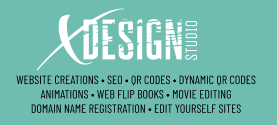 DESIGN X STUDI0 WEBSITE CREATIONS • SEO • QR CODES • DYNAMIC QR CODESANIMATIONS • WEB FLIP BOOKS • MOVIE EDITING DOMAIN NAME REGISTRATION • EDIT YOURSELF SITES
