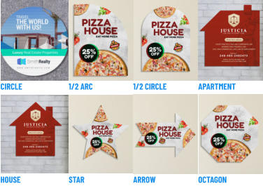 CIRCLE       1/2 ARC       1/2 CIRCLE       APARTMENT       HOUSE       STAR       ARROW       OCTAGON    