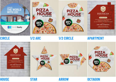 CIRCLE       1/2 ARC       1/2 CIRCLE       APARTMENT       HOUSE       STAR       ARROW       OCTAGON    