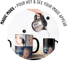 MAGIC MUGS - POUR HOT & SEE YOUR IMAGE APPEAR