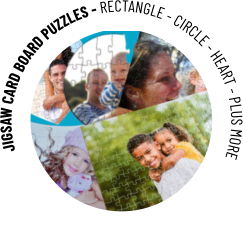 JIGSAW CARD BOARD PUZZLES - RECTANGLE - CIRCLE - HEART - PLUS MORE