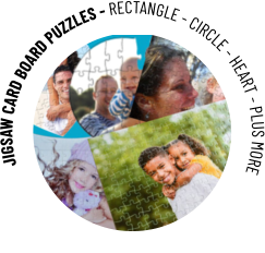 JIGSAW CARD BOARD PUZZLES - RECTANGLE - CIRCLE - HEART - PLUS MORE