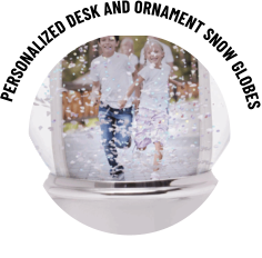 PERSONALIZED DESK AND ORNAMENT SNOW GLOBES