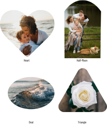 Heart Half-Moon Oval Triangle