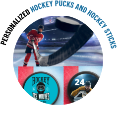 PERSONALIZED HOCKEY PUCKS AND HOCKEY STICKS