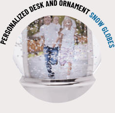 PERSONALIZED DESK AND ORNAMENT SNOW GLOBES