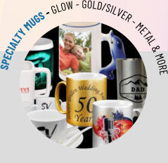 SPECIALTY MUGS - GLOW - GOLD/SILVER - METAL & MORE