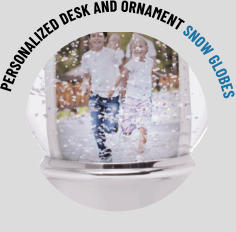 PERSONALIZED DESK AND ORNAMENT SNOW GLOBES