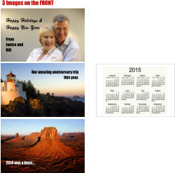Happy Holidays & Happy New Year  From Janice and Bill Our amazing anniversary trip this year. 2014 was a blast... 3 Images on the FRONT Anything on the BACK