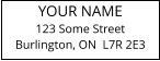 YOUR NAME 123 Some Street Burlington, ON  L7R 2E3